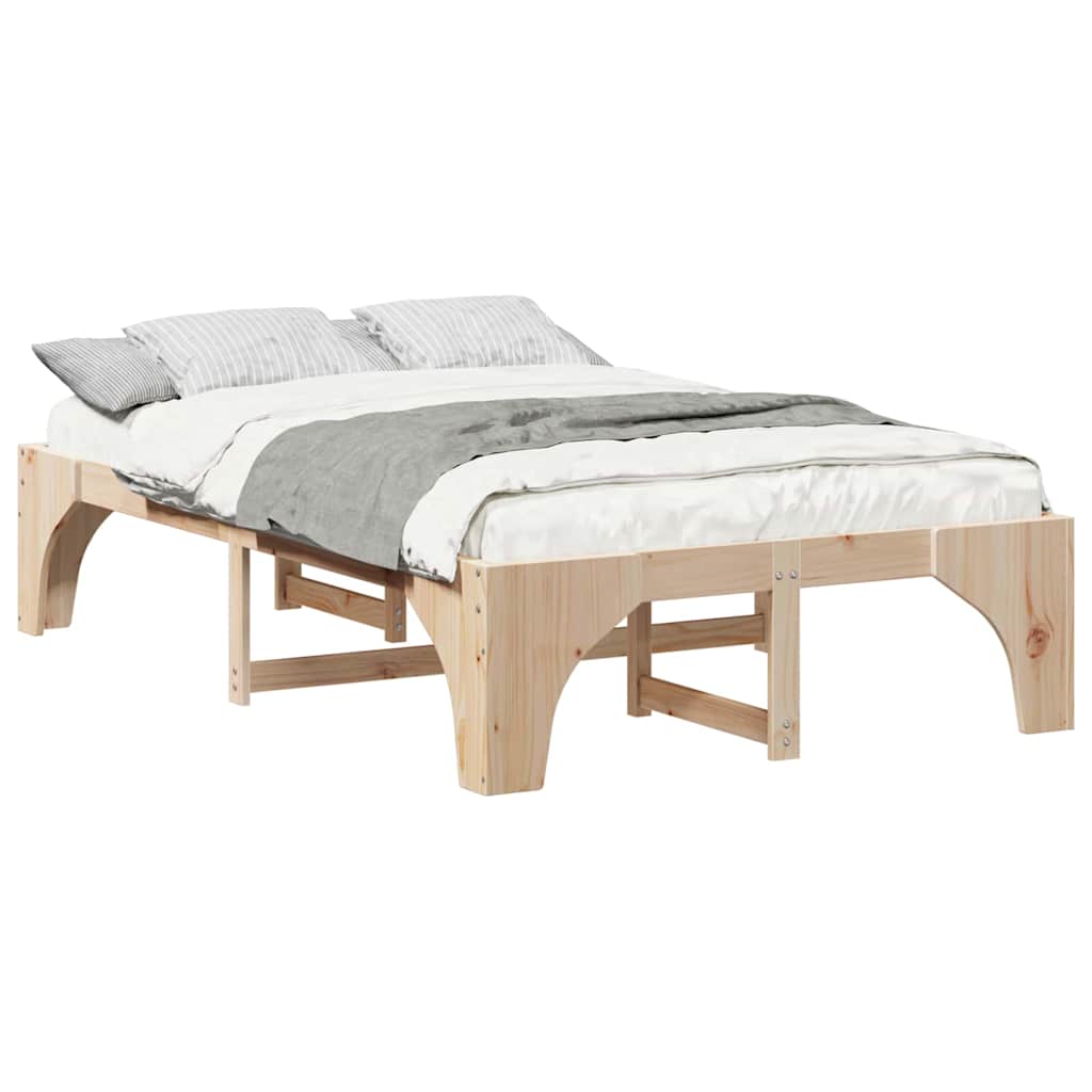 Grindų lovos rėmas su saugykla Ruda 140 x 190 cm Pušies masyvas