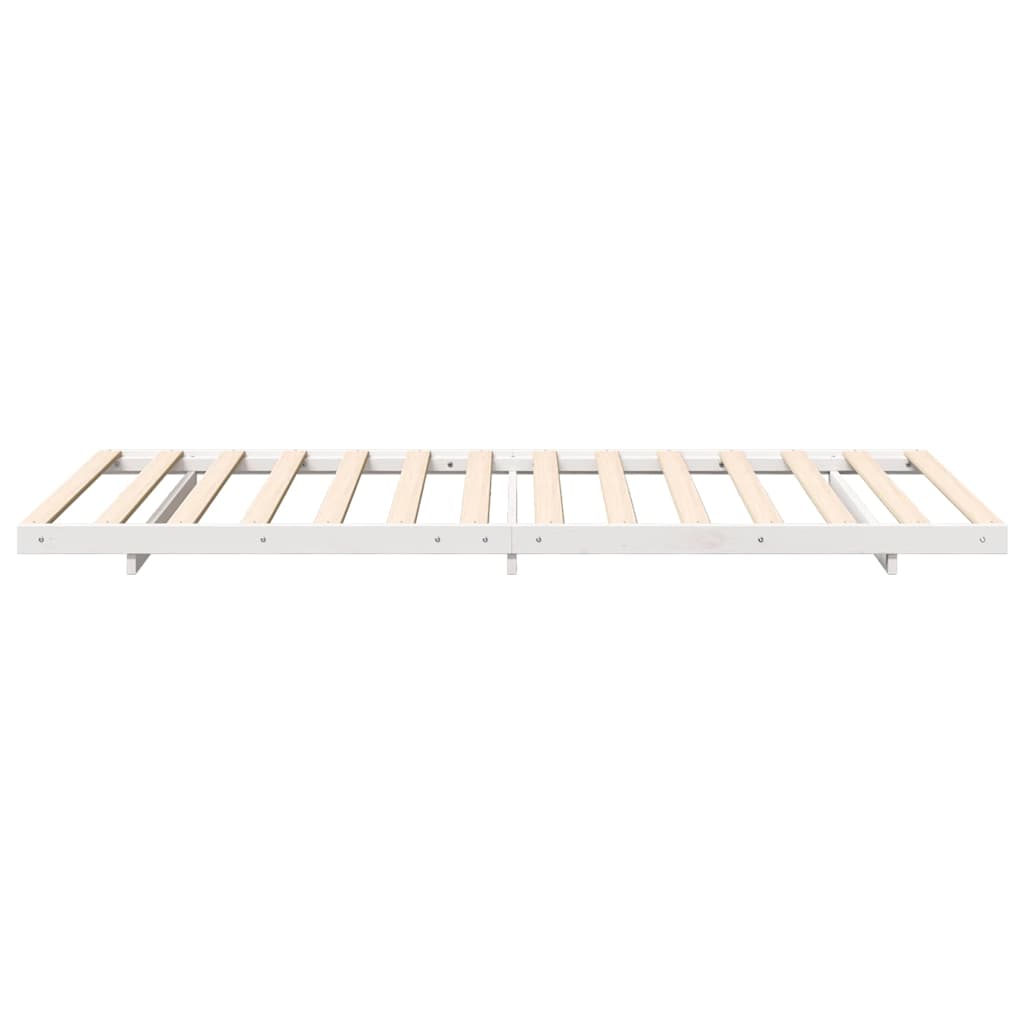 Grindų lovos rėmas Balta 90 x 200 cm Pušies masyvas