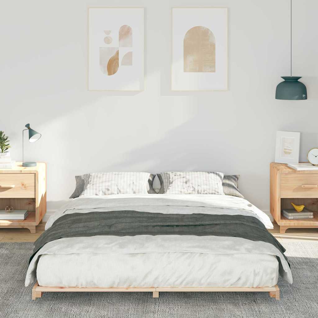 Grindų lovos rėmas Ruda 160 x 220 cm Pušies masyvas
