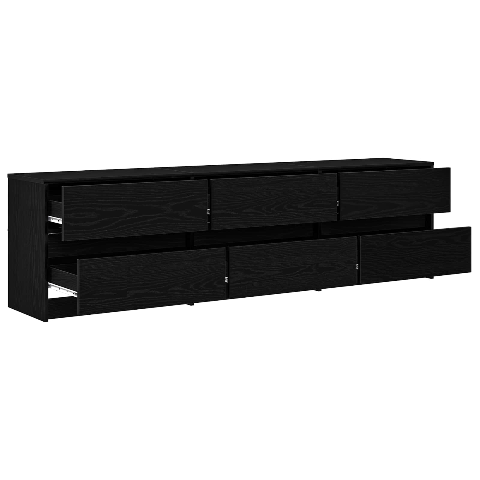 TV units 2 pcs Black oak 180 x 34 x 50 cm