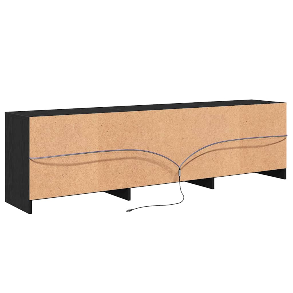 TV units 2 pcs Black oak 180 x 34 x 50 cm
