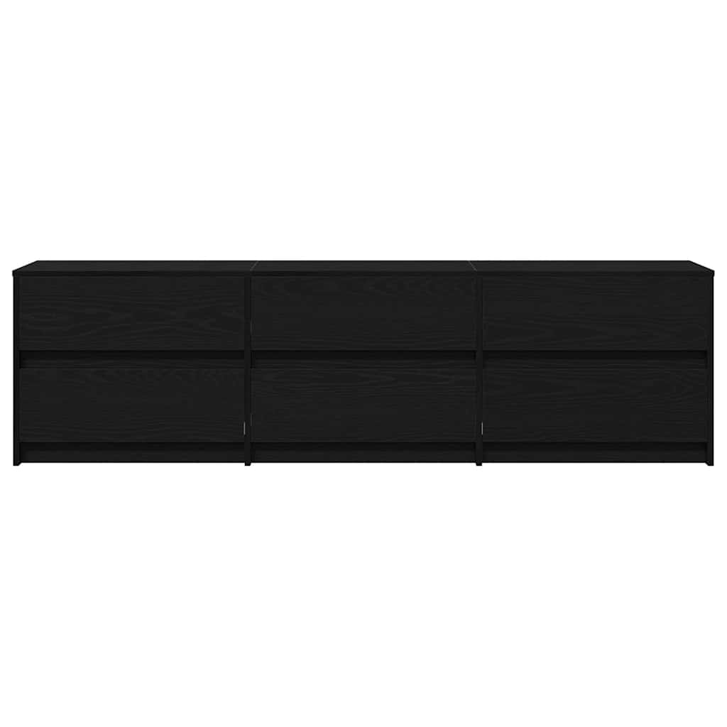 TV units 2 pcs Black oak 180 x 34 x 50 cm