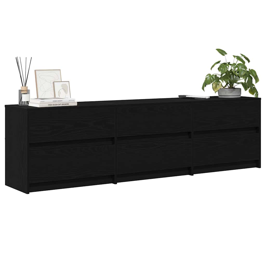 TV units 2 pcs Black oak 180 x 34 x 50 cm