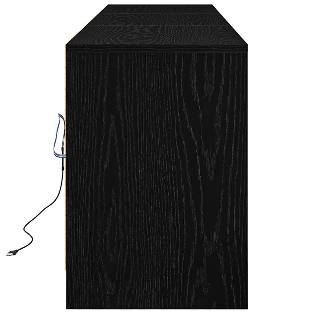 TV units 2 pcs Black oak 180 x 34 x 50 cm