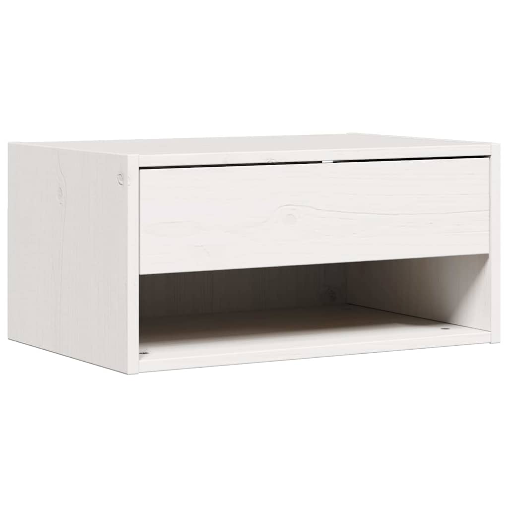 Naktsgaldiņš Balts 50 x 32,5 x 24 cm Priedes masīvkoks