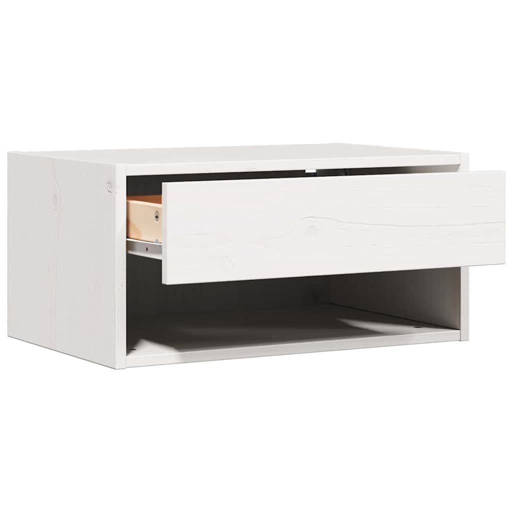 Naktsgaldiņš Balts 50 x 32,5 x 24 cm Priedes masīvkoks