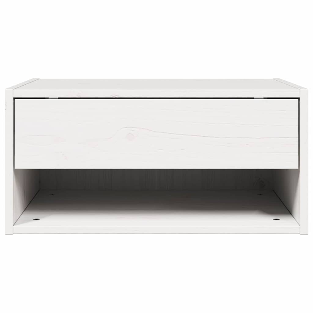 Naktsgaldiņš Balts 50 x 32,5 x 24 cm Priedes masīvkoks