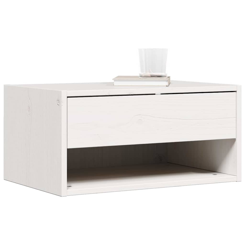 Naktsgaldiņš Balts 50 x 32,5 x 24 cm Priedes masīvkoks