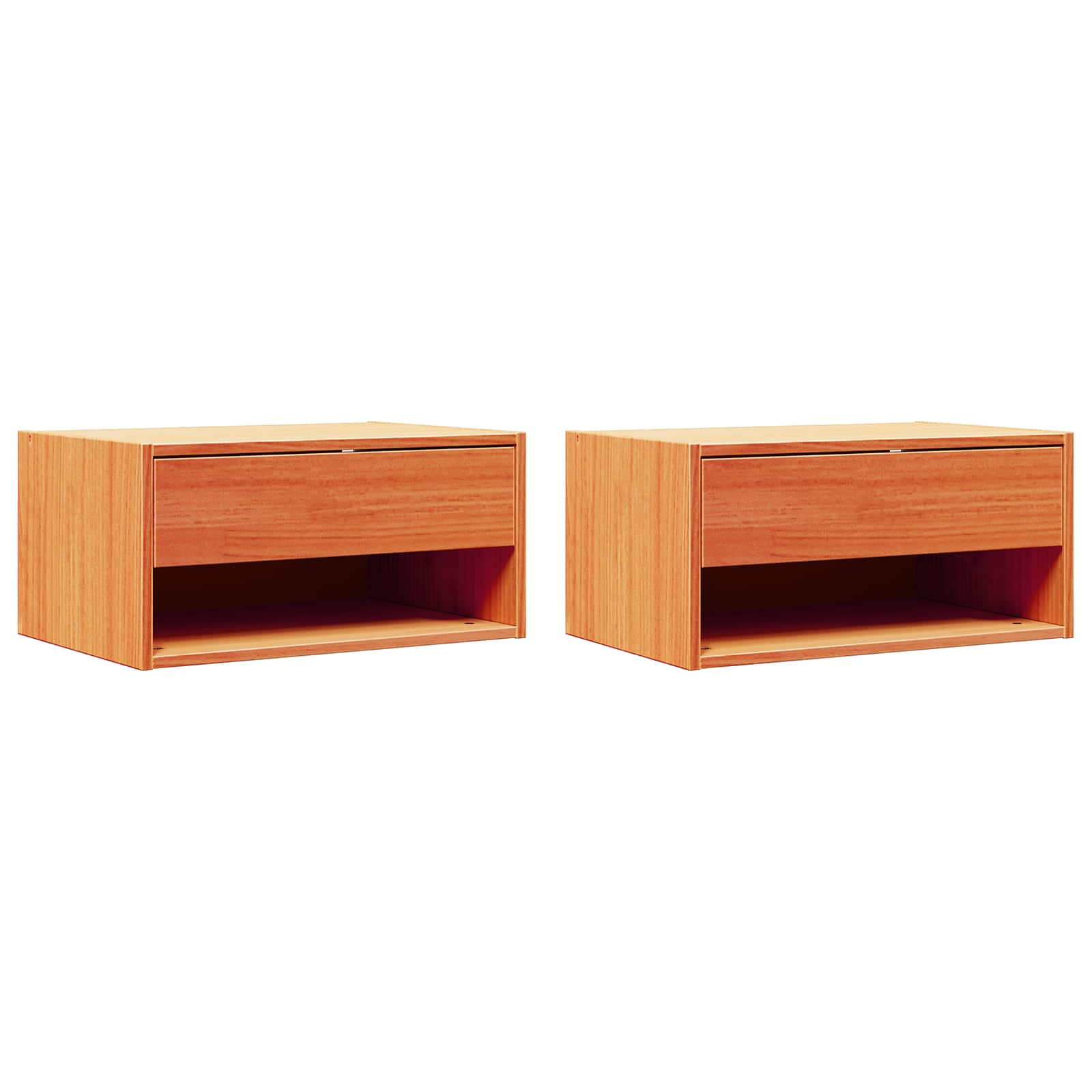 Naktinis staliukas 2 pcs Vaško ruda 50 x 32,5 x 24 cm