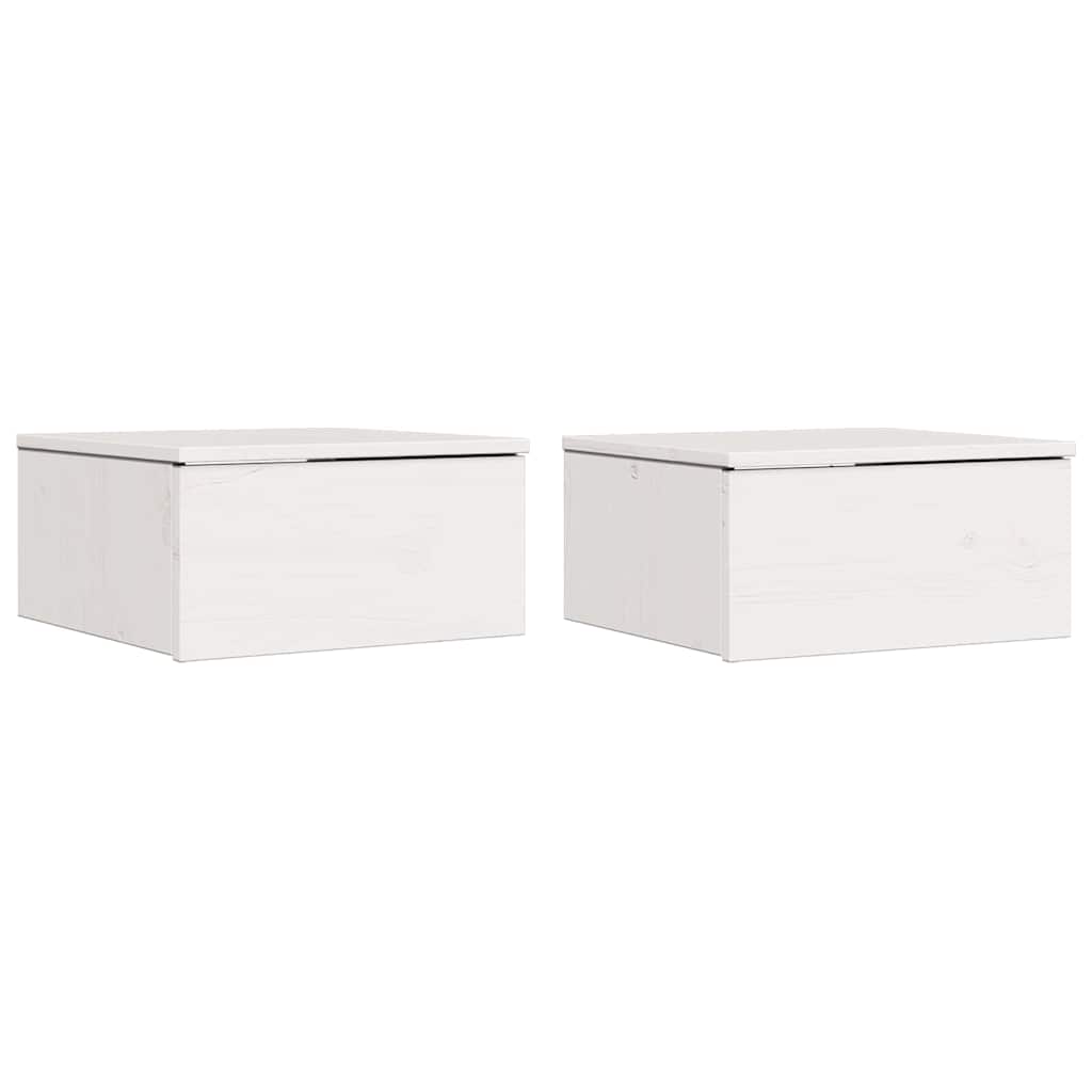 Naktinis staliukas 2 pcs Balta 37 x 35 x 18,5 cm Pušies masyvas