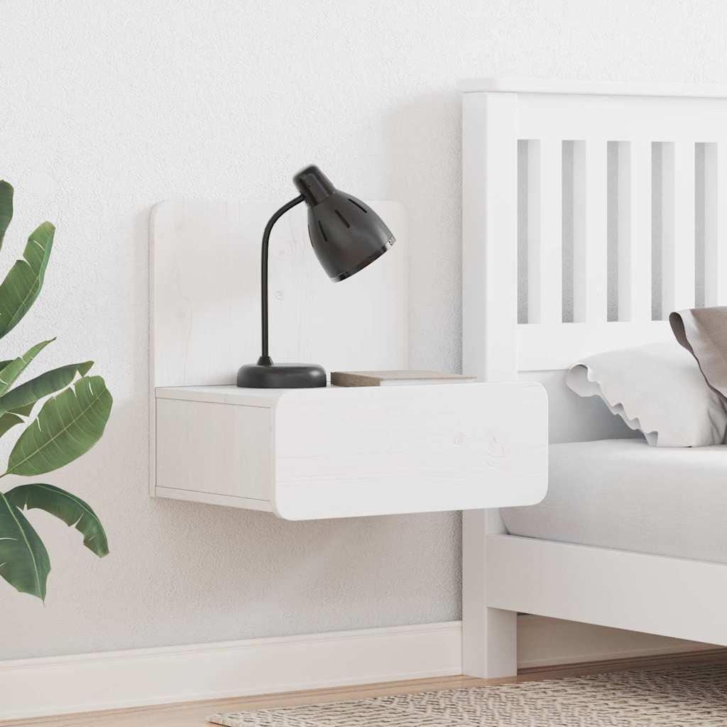 Nightstand White 44 x 32.5 x 40 cm Solid pine