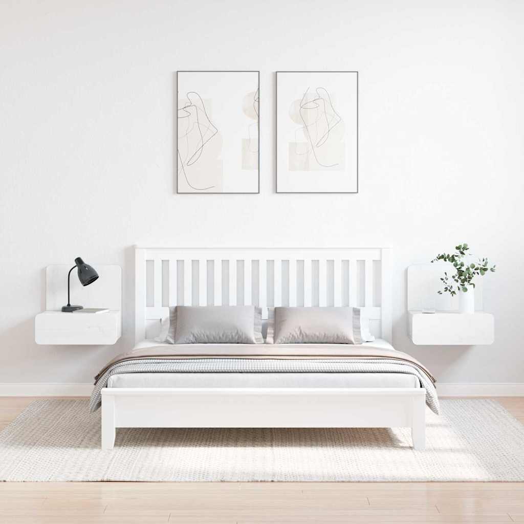 Naktinis staliukas 2 pcs Balta 44 x 32,5 x 40 cm Pušies masyvas