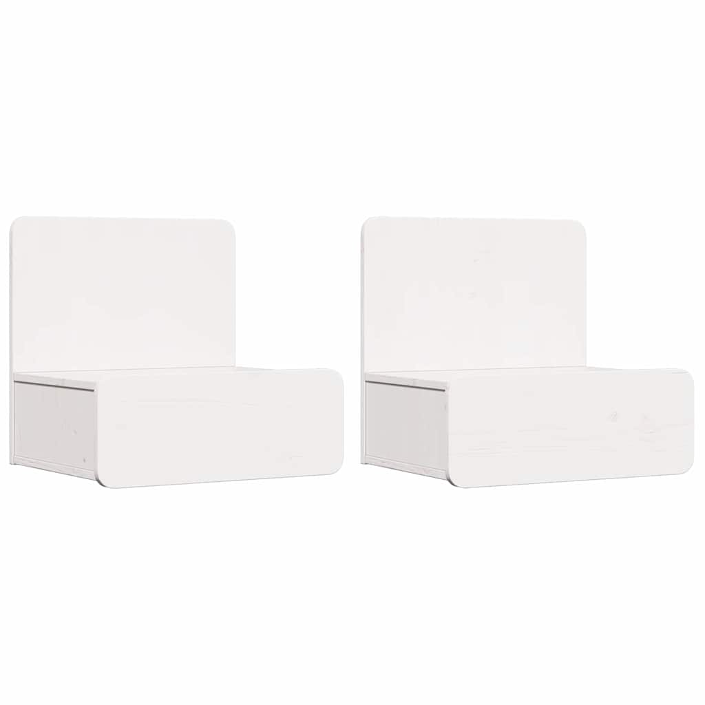 Naktinis staliukas 2 pcs Balta 44 x 32,5 x 40 cm Pušies masyvas