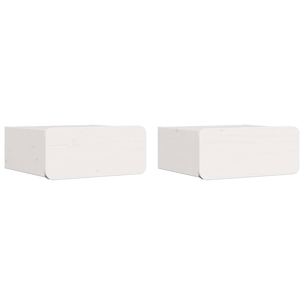 Naktinis staliukas 2 pcs Balta 39 x 34 x 16,5 cm Pušies masyvas
