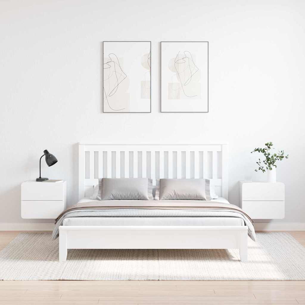 Nightstand with Drawer 2 pcs White 39 x 34 x 33 cm