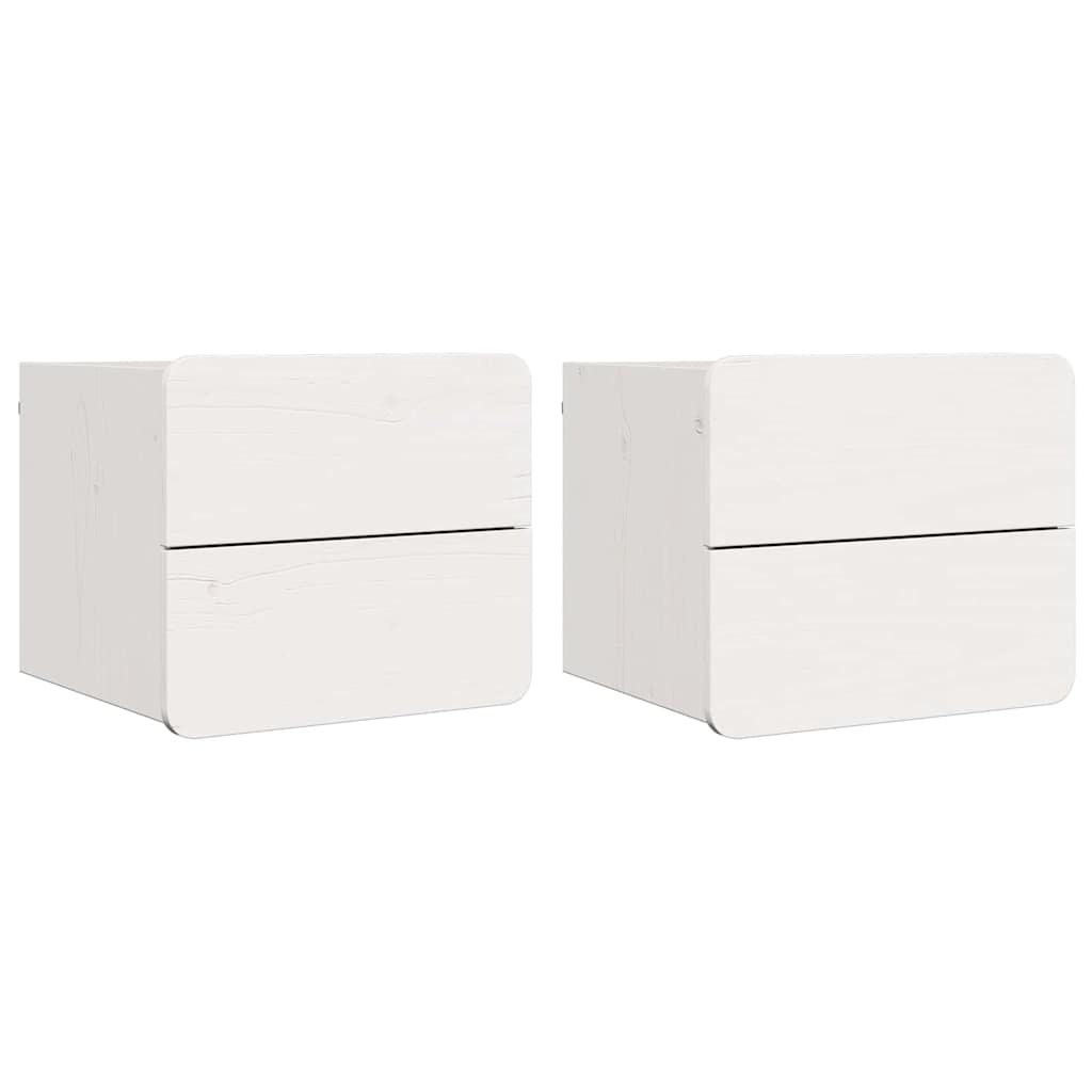 Nightstand with Drawer 2 pcs White 39 x 34 x 33 cm