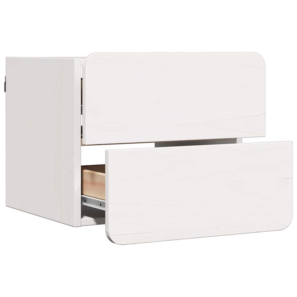 Nightstand with Drawer 2 pcs White 39 x 34 x 33 cm