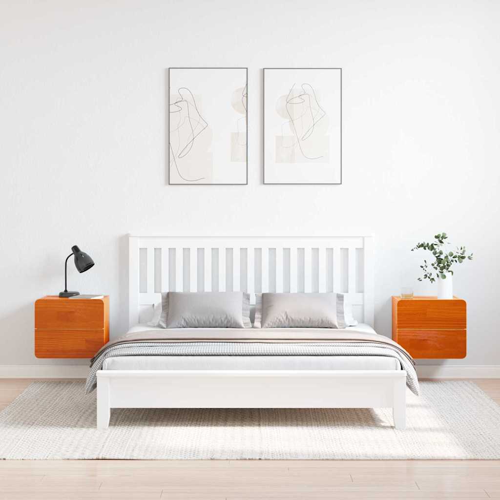 Naktinis staliukas su stalčių 2 pcs Ruda 39 x 34 x 33 cm