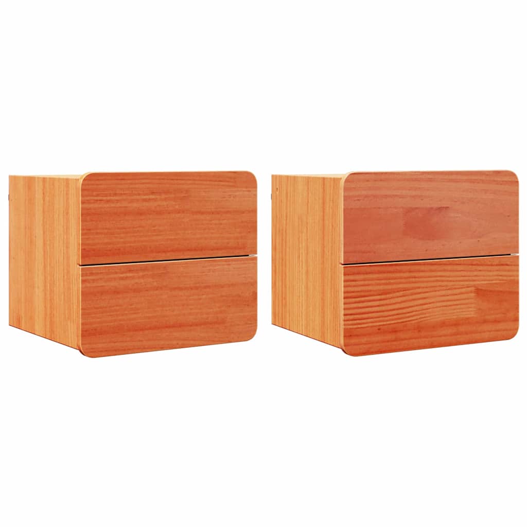 Naktinis staliukas su stalčių 2 pcs Ruda 39 x 34 x 33 cm