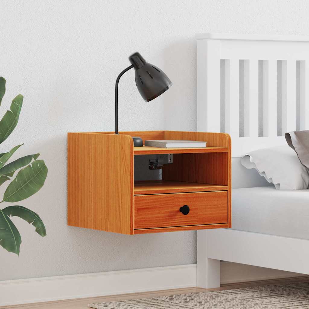 Bedside table 2 pcs Wax brown 38 x 36 x 29.5 cm