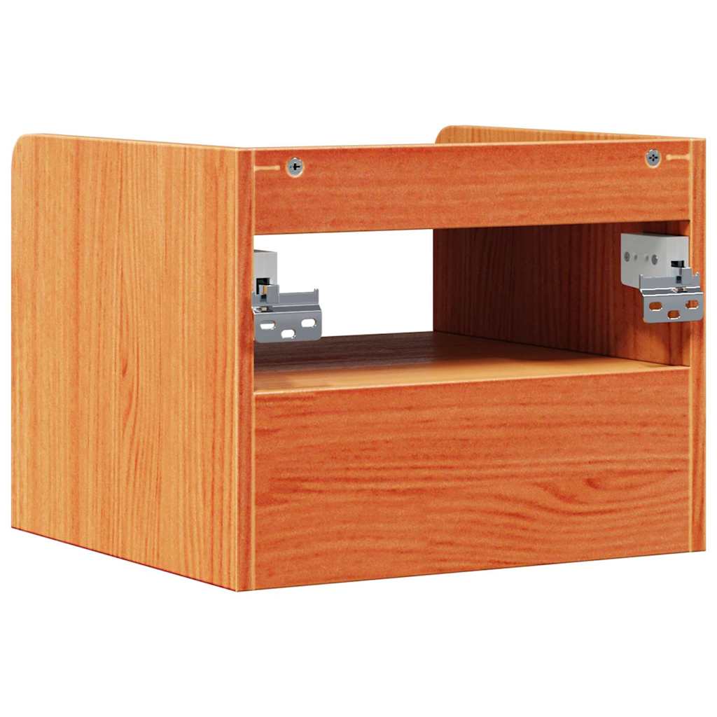 Bedside table 2 pcs Wax brown 38 x 36 x 29.5 cm