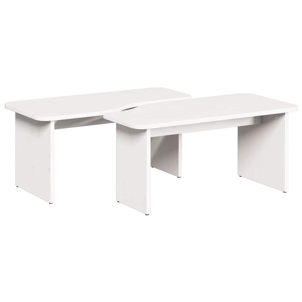 Kavos staliukas 2 pcs Balta Pušies masyvas