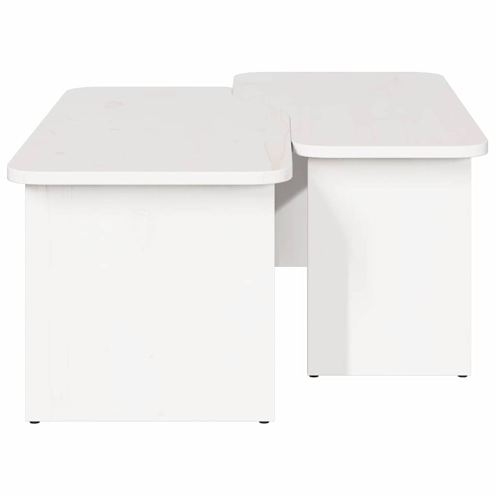 Kavos staliukas 2 pcs Balta Pušies masyvas