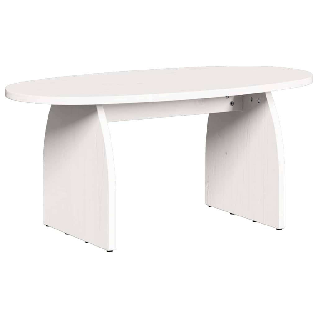 Kafijas galdiņš Balts 80 x 40 x 35 cm Masīva priedes koksne