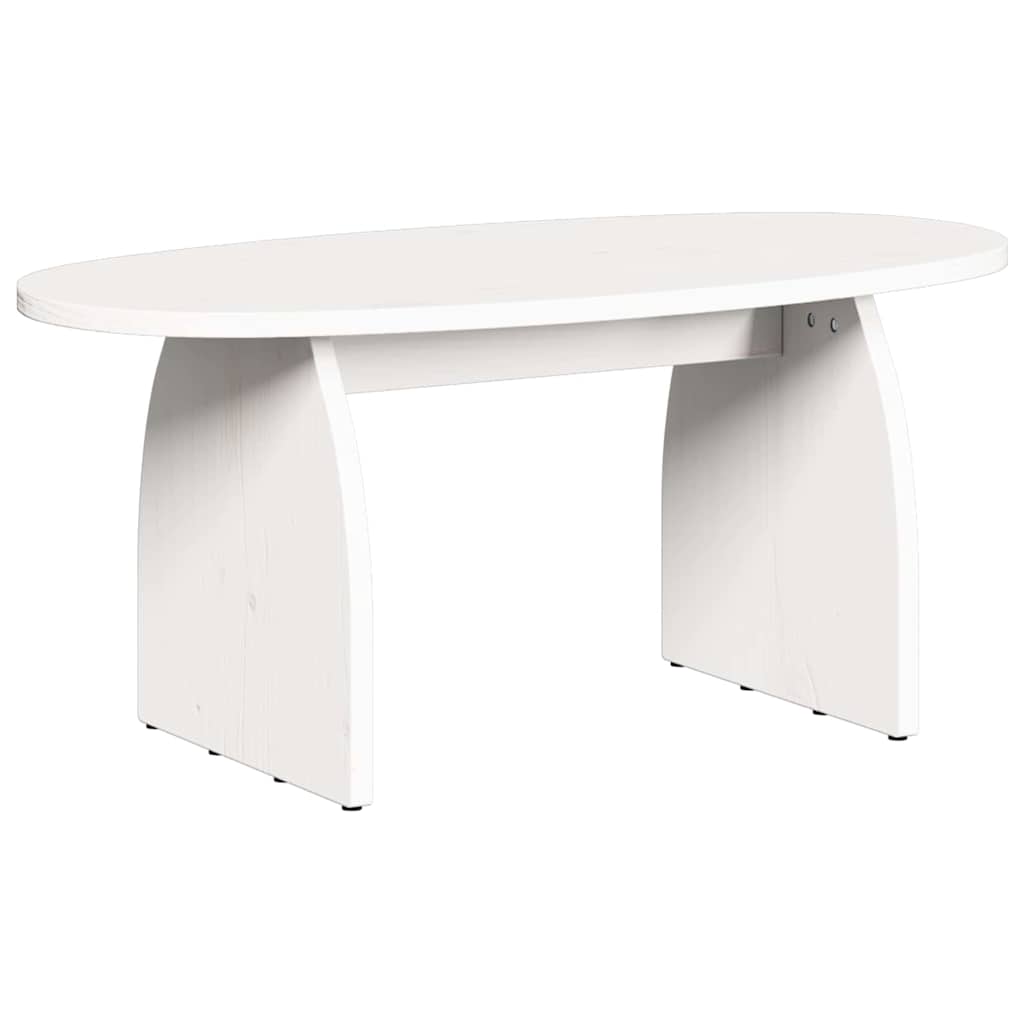 Kafijas galdiņš Balts 80 x 40 x 35 cm Masīva priedes koksne