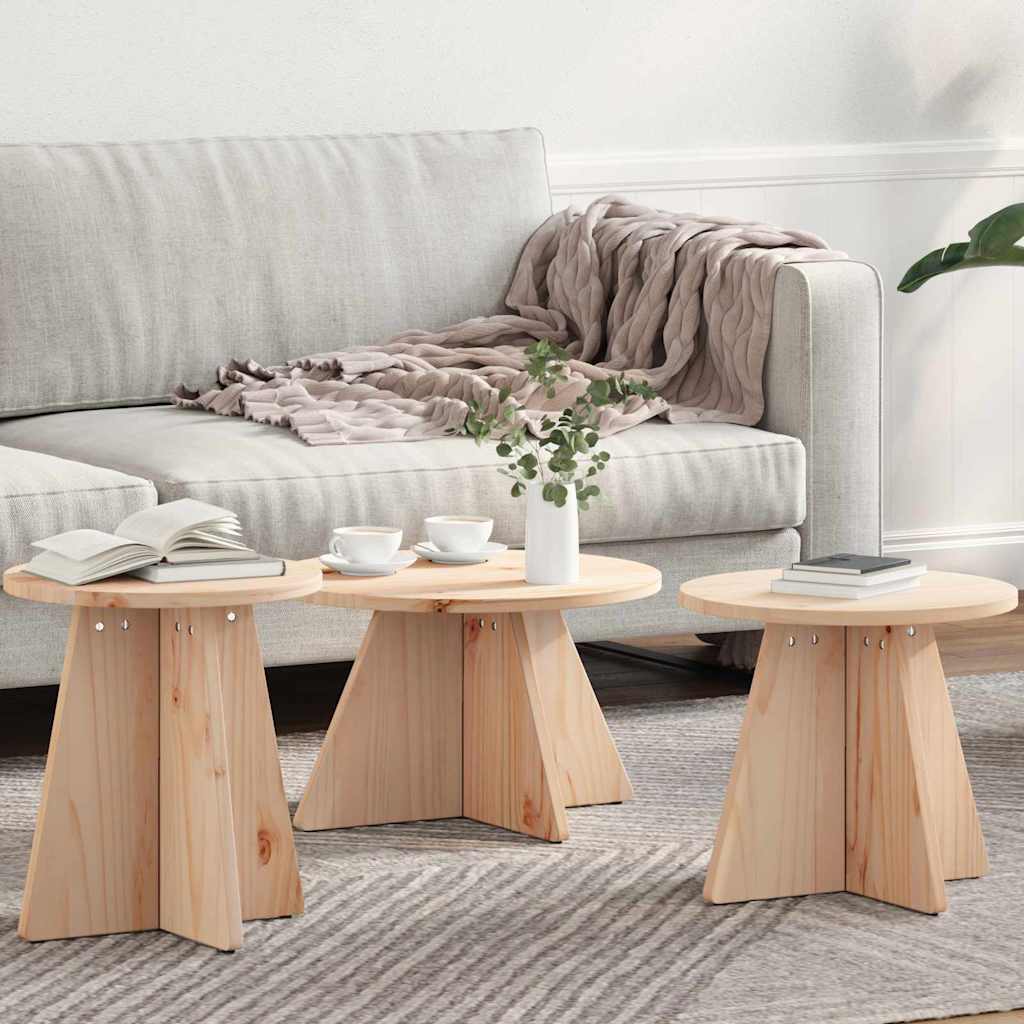Coffee table 3 pcs Natural