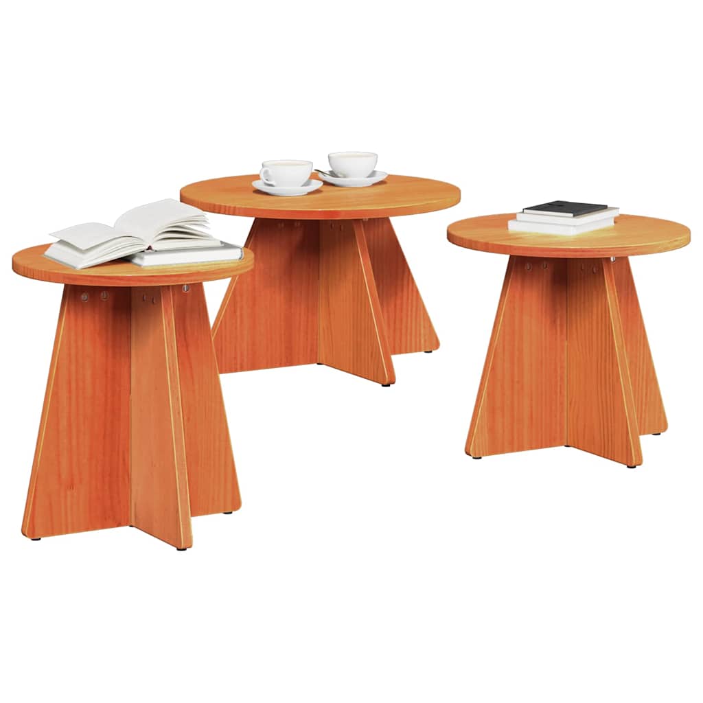 Kavos staliukas 3 pcs Vaško ruda