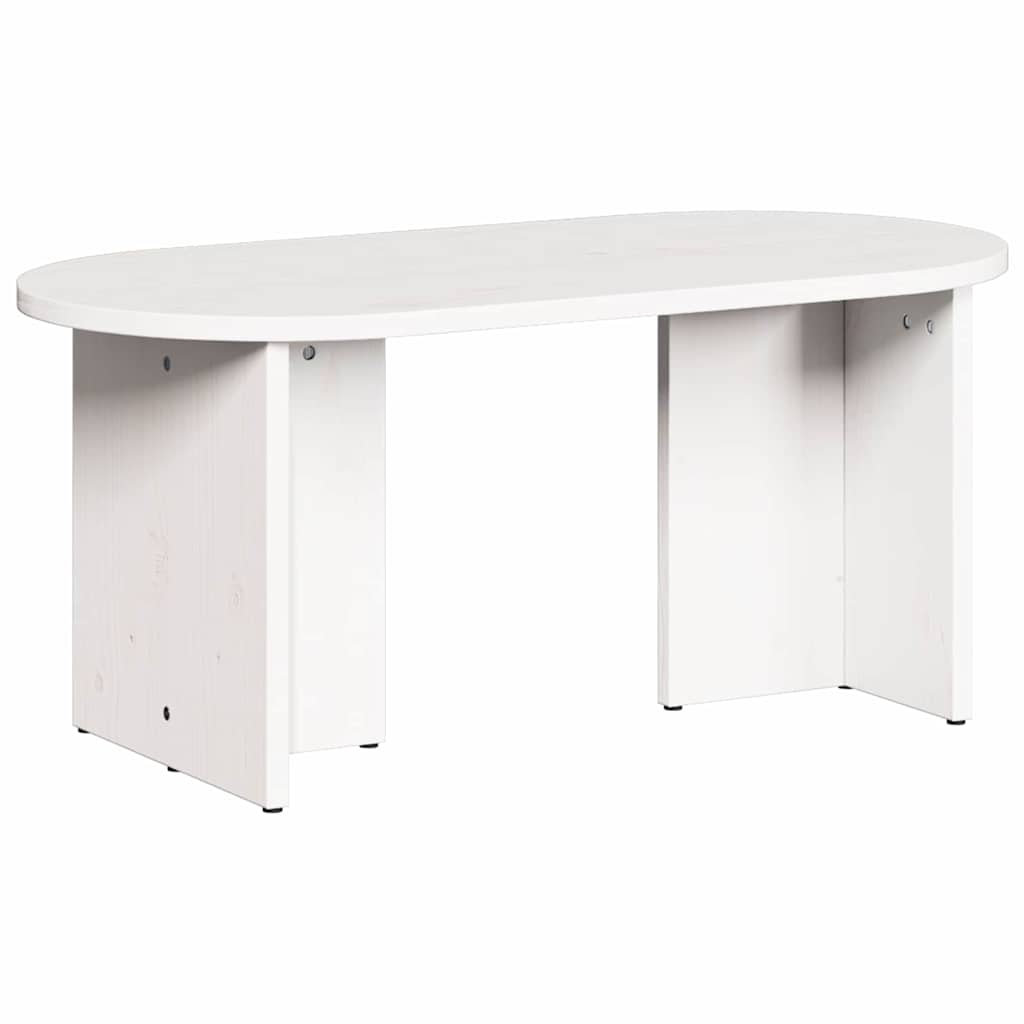 Coffee table White 80 x 39.5 x 35 cm Solid pine wood