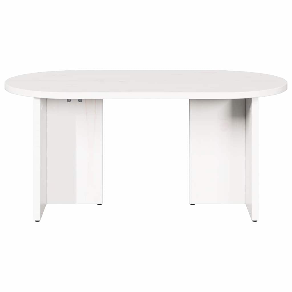 Coffee table White 80 x 39.5 x 35 cm Solid pine wood