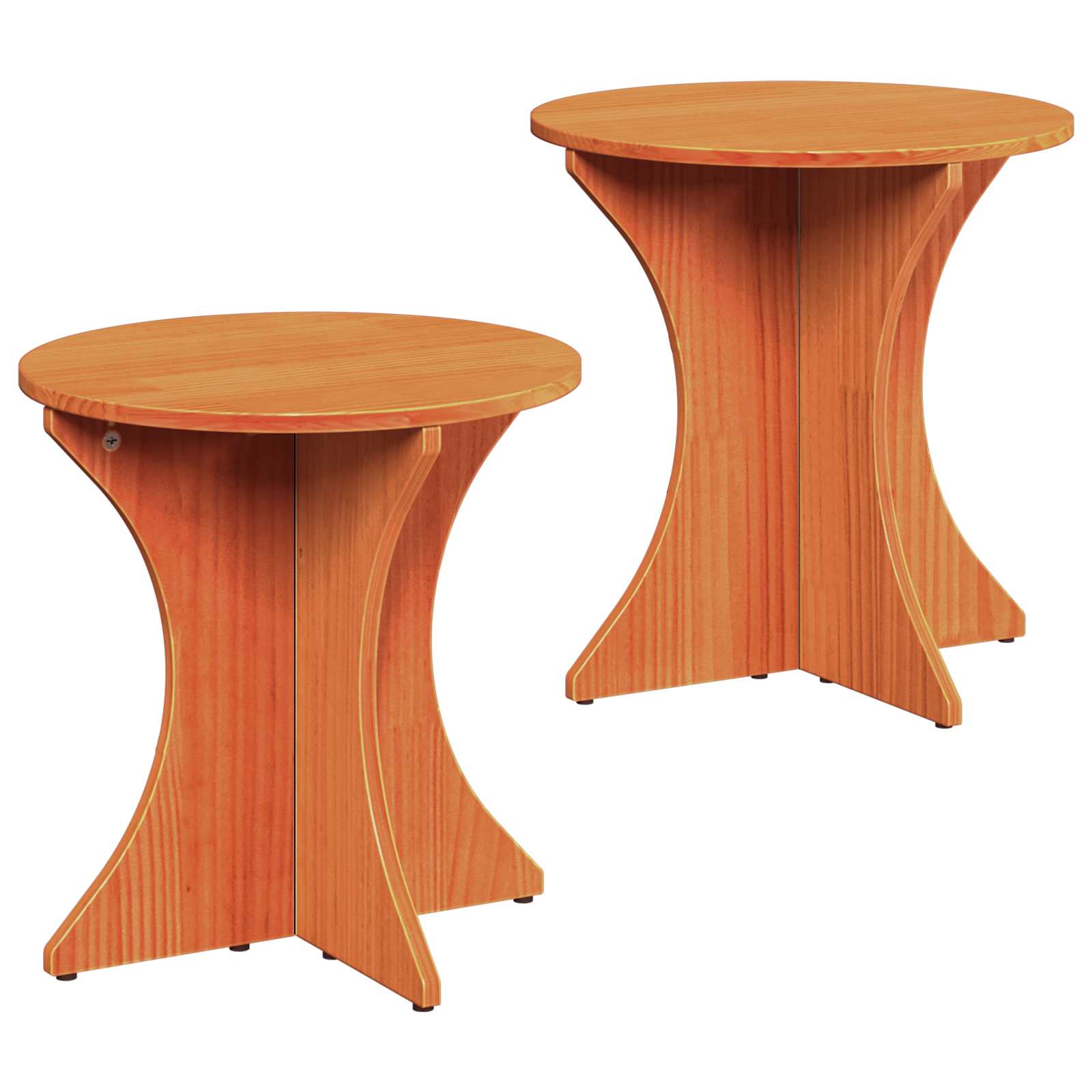 Coffee table 2 pcs Waxed brown Solid pine