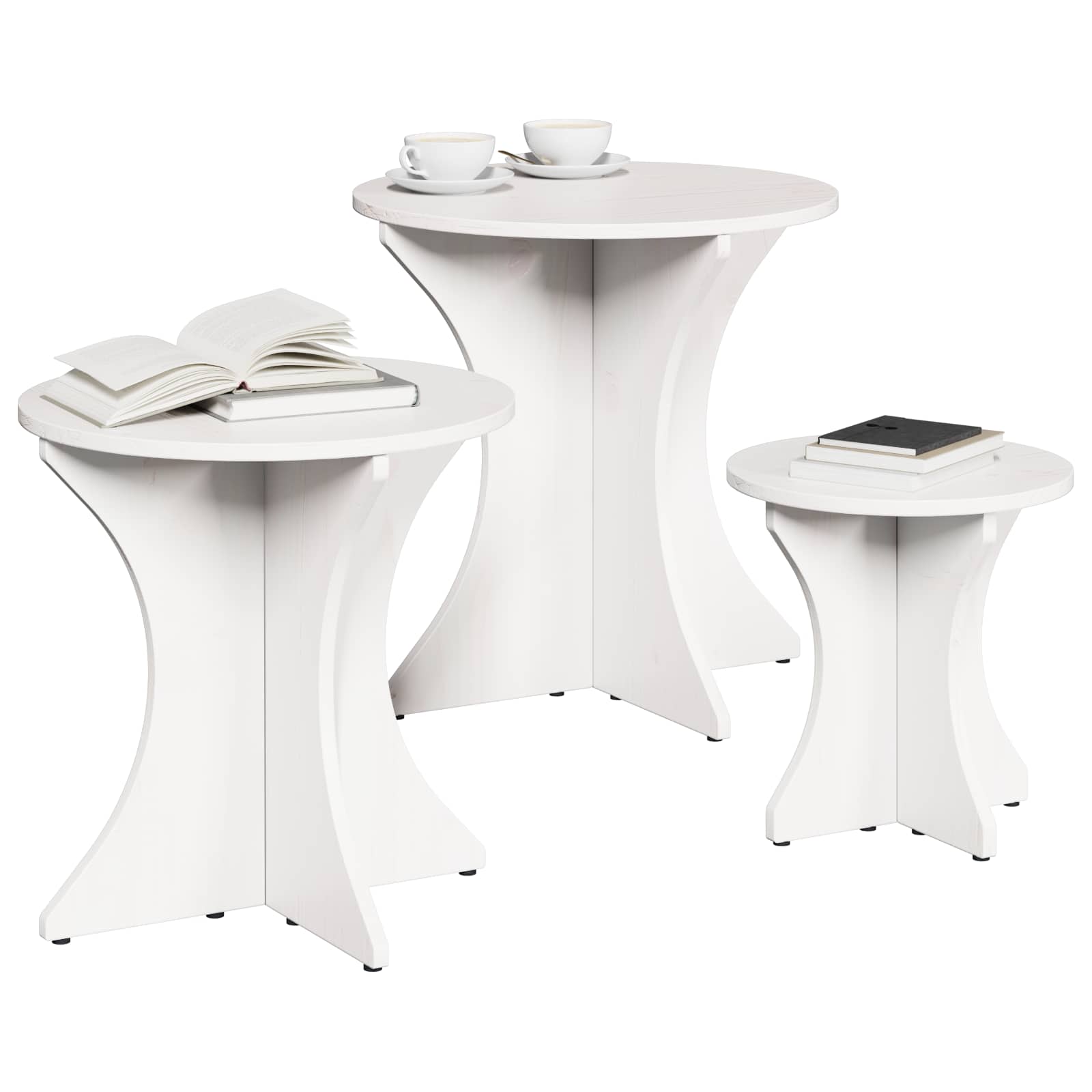 Coffee table 3 pcs White