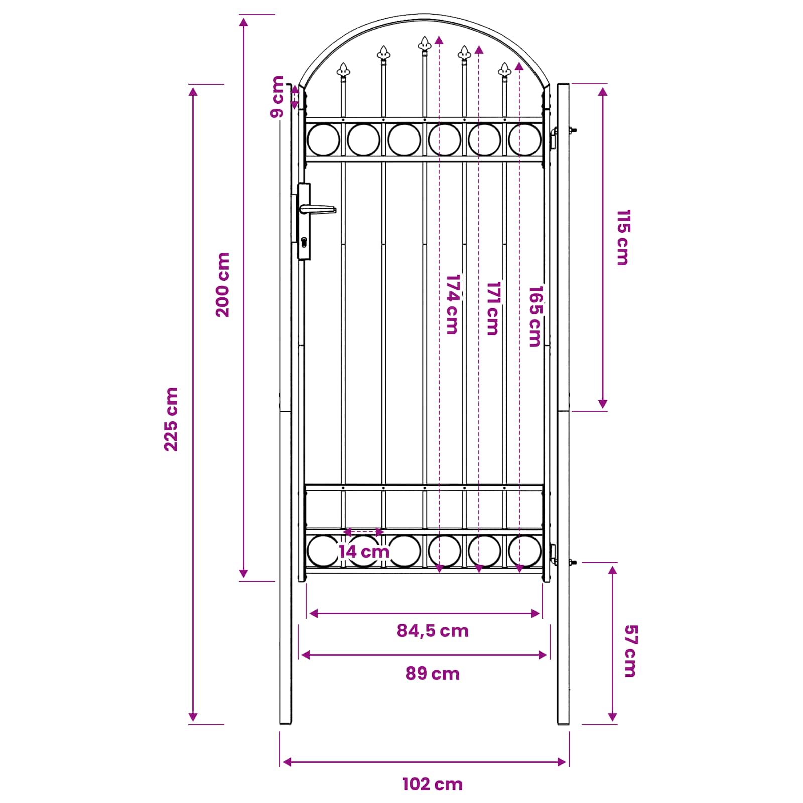 Tvora vartai Pilka 100 x 250 cm
