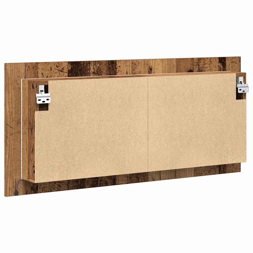 LED veidrodis spintelė su lentyna Sena mediena 100 x 12 x 45 cm