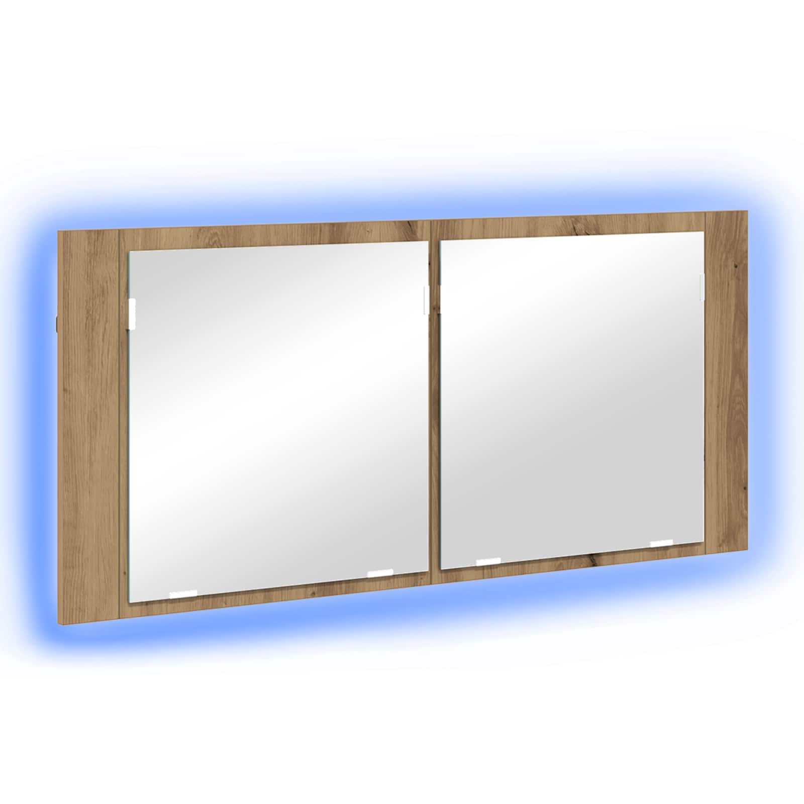 LED veidrodis spintelė artisano ąžuolo 100 x 12 x 45 cm