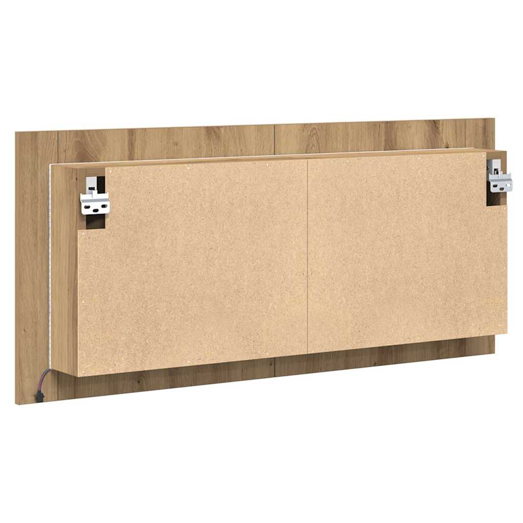 LED veidrodis spintelė artisano ąžuolo 100 x 12 x 45 cm