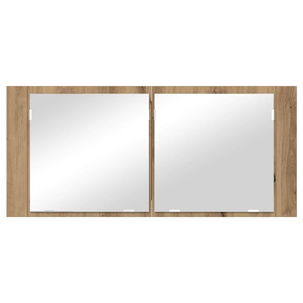 LED veidrodis spintelė artisano ąžuolo 100 x 12 x 45 cm