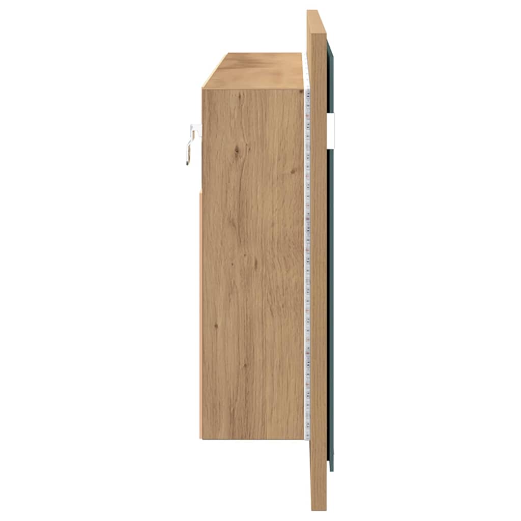 LED veidrodis spintelė artisano ąžuolo 100 x 12 x 45 cm