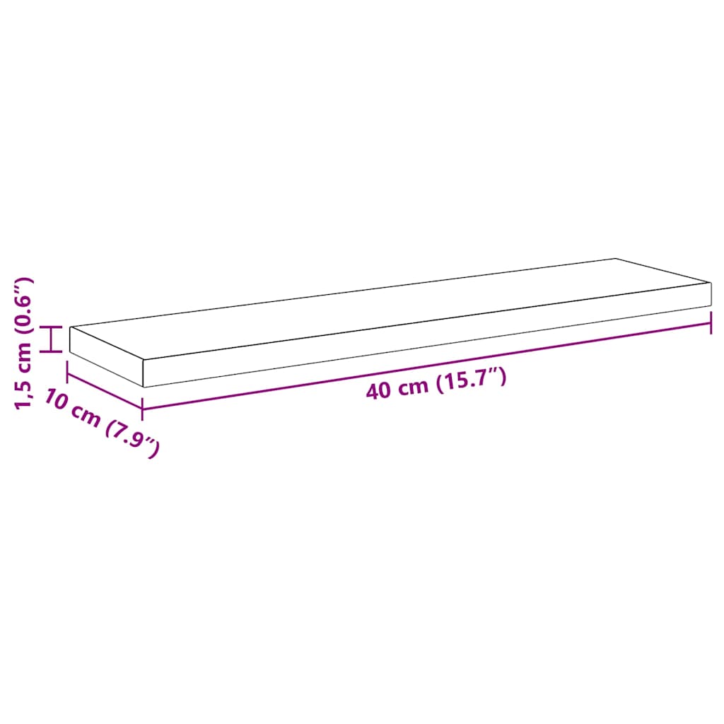 Knygų lentyna 3 lygių 4 vnt. 40 x 10 x 1,5 cm Apdirbta mediena