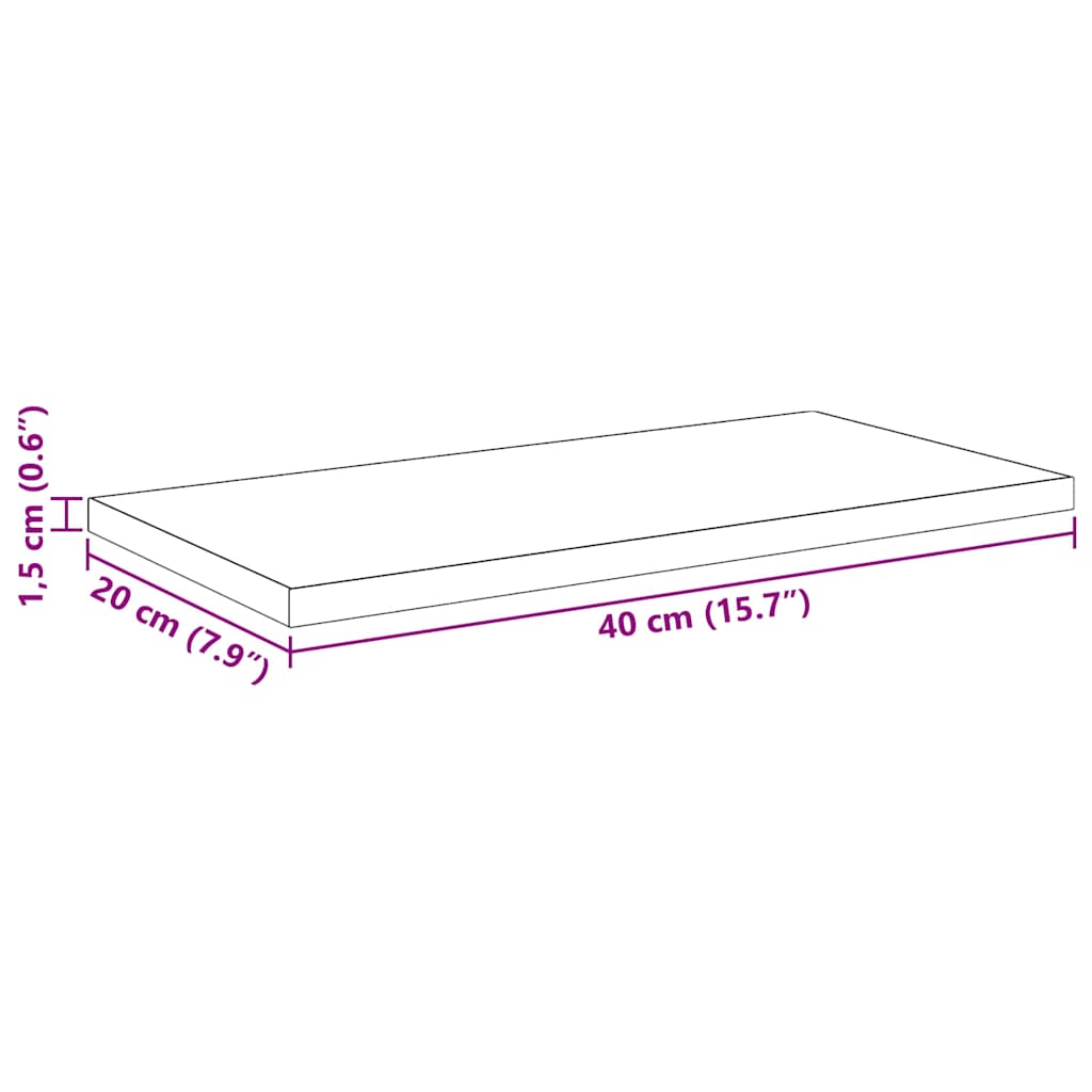 Knygų lentyna 3 lygių 4 vnt. 40 x 20 x 1,5 cm Apdirbta mediena