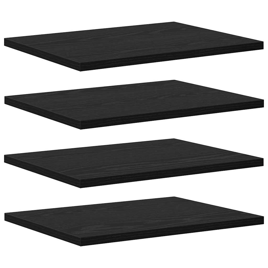 Shelf 4 pcs Black 40 x 30 x 1.5 cm Engineered Wood