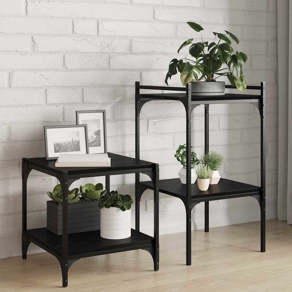 Knygų lentyna 4 pcs Juodas 40 x 40 x 1,5 cm Apdirbta mediena