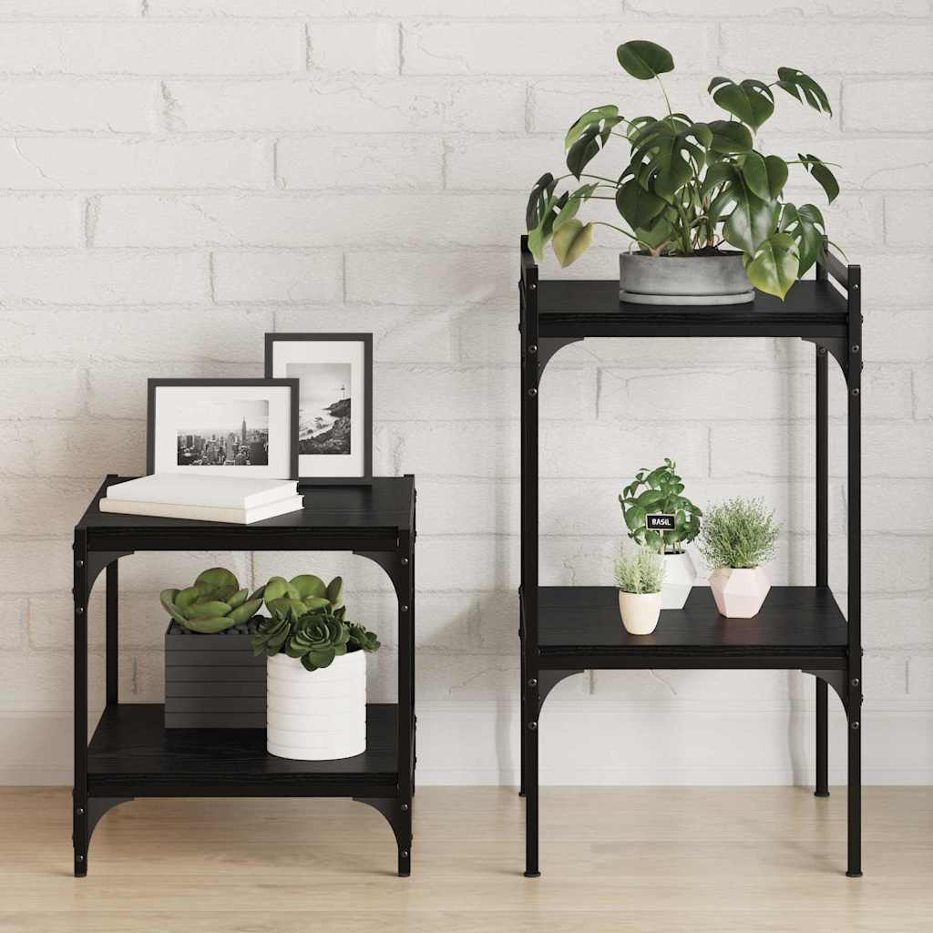 Knygų lentyna 4 pcs Juodas 40 x 40 x 1,5 cm Apdirbta mediena