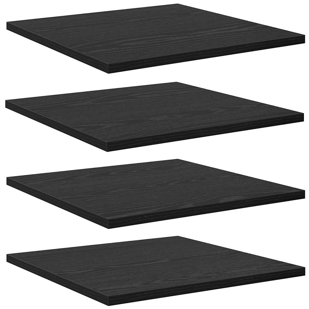 Knygų lentyna 4 pcs Juodas 40 x 40 x 1,5 cm Apdirbta mediena