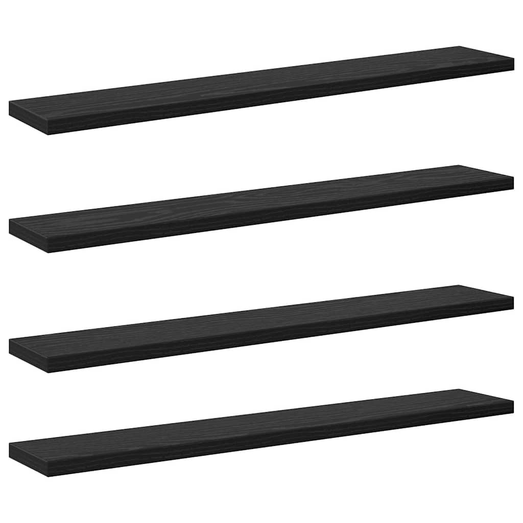 Knygų lentyna 4 pcs Juodas 60 x 10 x 1,5 cm Apdirbta mediena