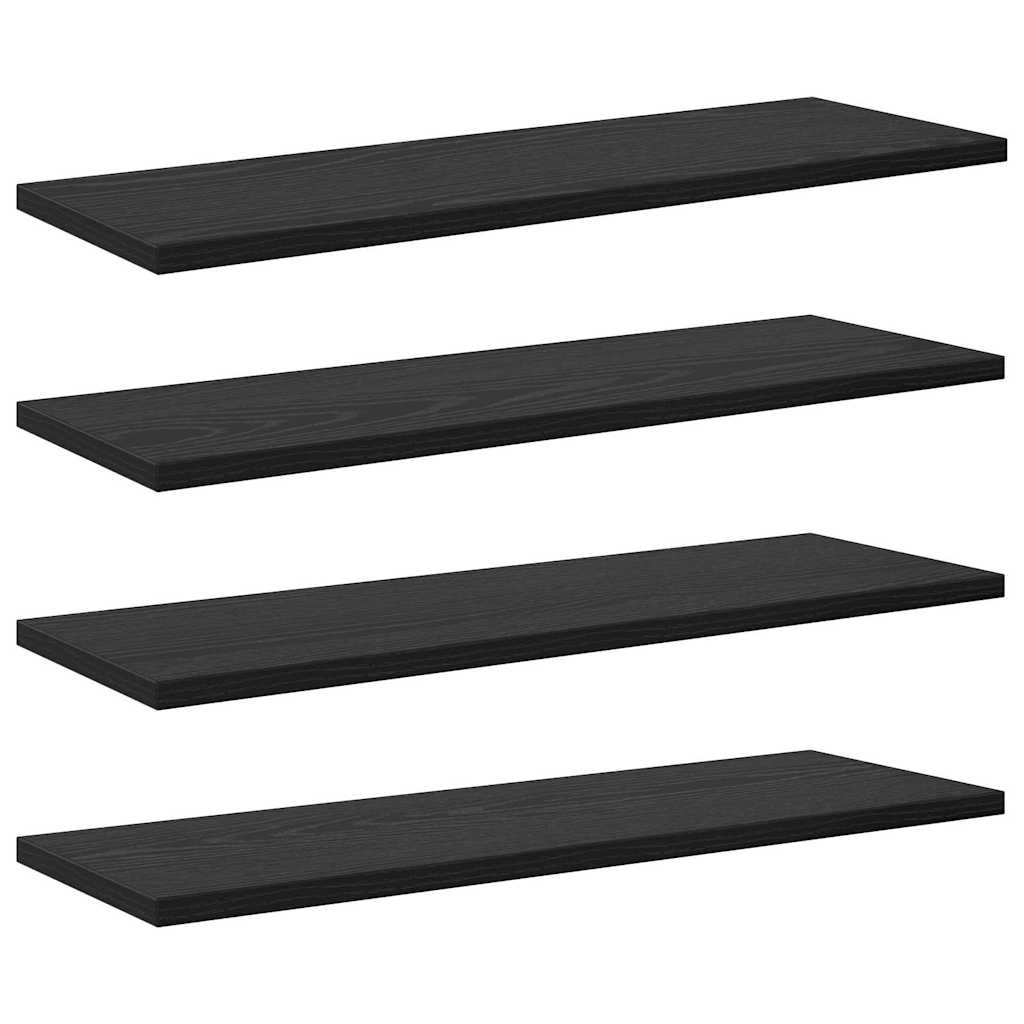 Knygų lentyna 4 pcs Juodas 60 x 20 x 1,5 cm Apdirbta mediena