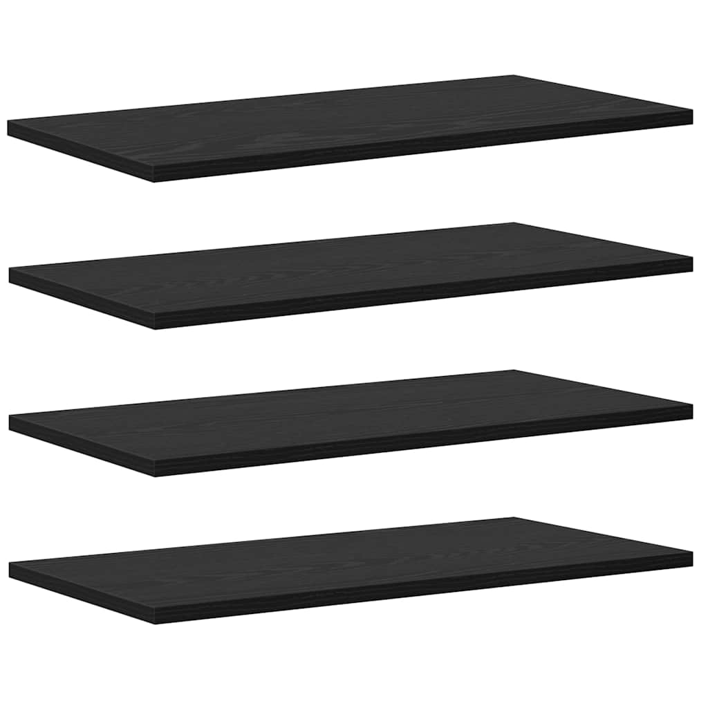 Bookcase 4 pcs Black 60 x 30 x 1.5 cm Engineered wood